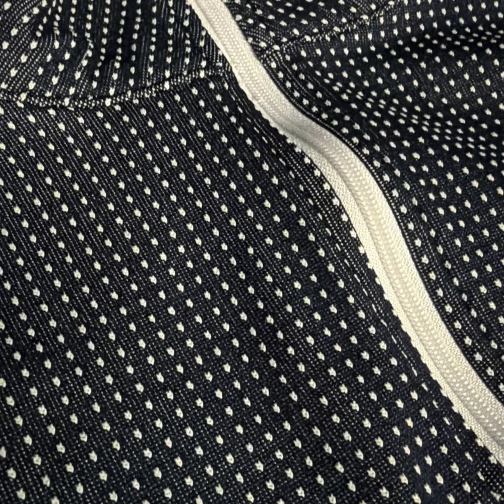 RHOBACK Golf 1/4 Zip Pullover Blue White Dot Mens Sz M Athletic Stretch